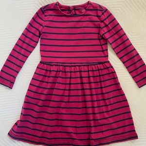 Primary striped long-sleeved dress, cotton, size 4T-5T